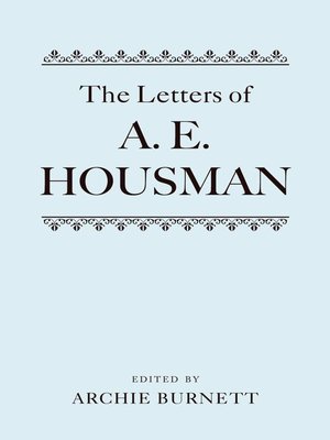 cover image of The Letters of A. E. Housman